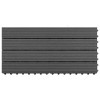 vidaXL Decking Tiles 6 pcs WPC 23.6"x11.8" 11.6 ftÂ² Black - 3 of 4