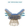 360° Swivel Chairs for Outside Patio Set of 3,PE Wicker Luxury Lounger Chair with Coffe Table,Soft Cushion for Apartment Balcony,Patio,Porch,Yard - 4 of 4