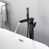 Cobbe Single Handle Floor Standing Tub Faucet Set, Freestanding Tub Filler with Handheld Shower, Tub Spout and 59-Inch Hose, Matte Black - 3 of 4