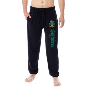 Harry Potter Men's Hogwarts House Slytherin Sleep Jogger Pajama Pants Black - 1 of 3