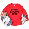 Simply Sage Market Women's Coffee and Christmas Music Long Sleeve Garment Dyed Tee - 3 of 4