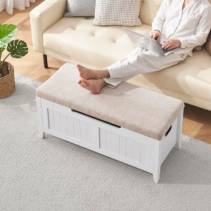 Storage Chest, Storage Trunk with Safety Hinge, Storage Bench, Wooden Storage Organizer - 1 of 4