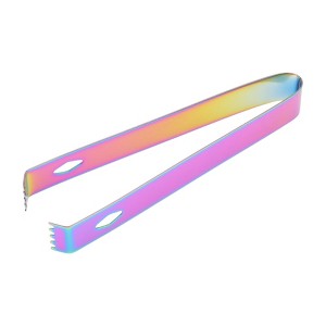 Unique Bargains Food Tongs Serrated Head Hole Ice Tongs Sugar Cube Clip Food Tong Dishwasher Safe 304 Stainless Steel 6 Inch 1Pcs - 1 of 3