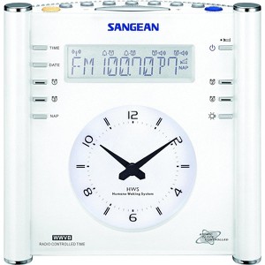 Sangean RCR-3 AM/FM Atomic Digital/Analog Clock Radio (White), One Size - 1 of 3