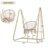 Hammock Chair with Stand,Heavy Duty Hanging Chair with Stand,Hanging Swing Chair with Metal Frame for Living Room Garden Balcony Max Load 220 LBS - 4 of 4