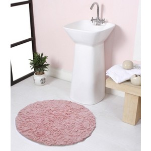 Bell Flower Collection Cotton Floral Pattern Tufted Bath Rug - Home Weavers - 1 of 4