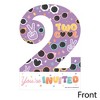 Big Dot of Happiness Two Cool - Girl - Shaped Fill-In Invitations - Pastel 2nd Birthday Party Invitation Cards with Envelopes - Set of 12 - 3 of 4