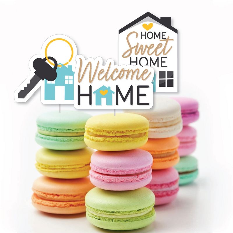 Big Dot of Happiness Welcome Home Housewarming - Dessert Cupcake Toppers - New Sweet Home Clear Treat Picks - Set of 24, 3 of 8