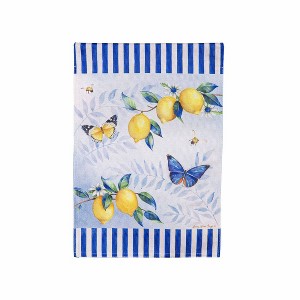 Lemon Blue Burlap Garden Flag - 1 of 4