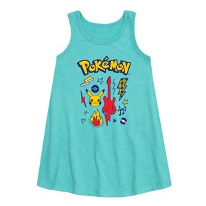 - Pokémon - Pokémon Punk Icons Graphic Sleeveless Aline Dress - 1 of 3