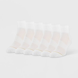 All Pro Women's Extended Size Aqua FX 6pk Ankle Athletic Socks - 8-12 - 1 of 3