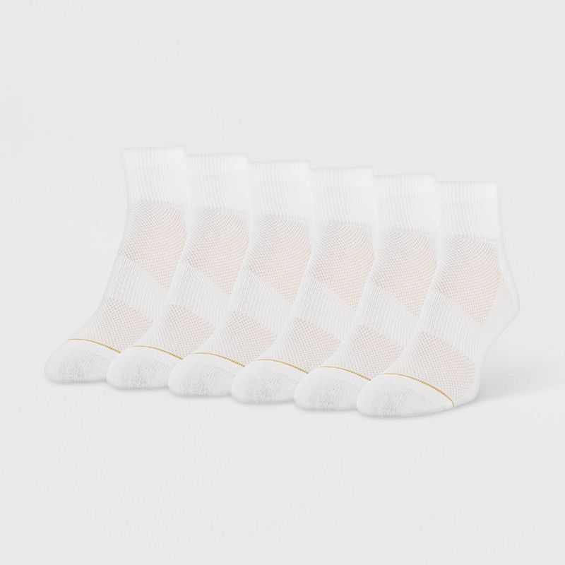 All Pro Women's Extended Size Aqua FX 6pk Ankle Athletic Socks - 8-12, 1 of 8