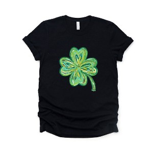 Simply Sage Market Women's Four Leaf Clover Watercolor Short Sleeve Graphic Tee - 1 of 4