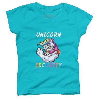Girl's Design By Humans Halloween Dad Mom Daughter Adult Costume - Unicorn Security By MINHMINH T-Shirt