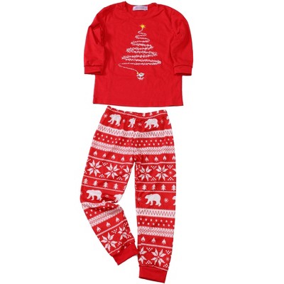 cheibear Christmas Tree Long Sleeve Tee and Plaid Pants Loungewear Family Sleepwear Pajama Sets