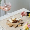 Pavilion Gift Company - 10" x 10" Cheese Serving Cutting Board - Love Blooms Here - Acacia Wood & Stainless Steel 4 pc Mini Fork Set - 3 of 4