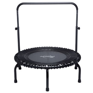 JumpSport 350 PRO Indoor Heavy Duty Lightweight 39-Inch Fitness Rebounder Adults Trampoline with Sporty Steel Handle Bar Accessory for Workouts, Black - 1 of 4