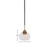 Toltec Lighting Paramount 1 - Light Pendant in  Matte Black/Brass with 7" Clear Bubble Shade - 2 of 2