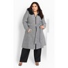 Women's Plus Size Mysterious Coat - black tweed | CITY CHIC - image 2 of 4