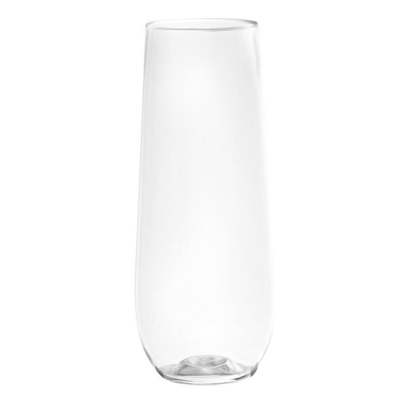 Smarty Had A Party 9 oz. Clear Stemless Plastic Champagne Flutes (64 Glasses), 1 of 5