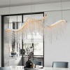 BAOURE 16in Luxury Crystal LED Chandelier Chrome Modern Chandelier Adjustable Height and Color Temperature for Living Room Dining Room Bedroom - 3 of 4