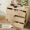 Fluted 3 Drawers Dresser, Wide Modern Chest of Drawers, Curved Profile Design, Dresser TV Stand, Wood Drawer Organizer for Living Room, Hallway - 4 of 4
