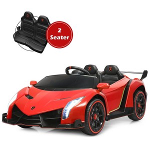 Infans 12V 2-Seater Licensed Lamborghini Kids Ride On Car w/ RC & Swing Function Red - 1 of 4