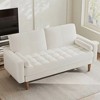 Dyonery 2-seater sofa, 55-inch velvet sofa with velvet cushion and pillow, Mid-century modern sofa, suitable for living room, apartment - 3 of 4