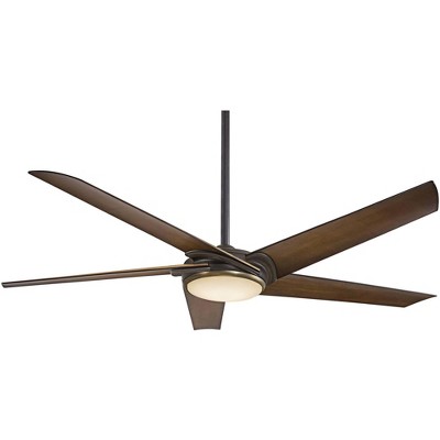 60" Minka Aire Modern Indoor Ceiling Fan with LED Light Remote Control Oil Rubbed Bronze Opal Glass for Living Room Kitchen Home