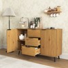 VYNXARIA 47.2" Natural Wood Kitchen Cabinet: Storage - Packed Sideboard with 3 Drawers & 2 Doors - 3 of 4