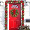 coucheta Christmas Wreath with Lights, Xmas Garlands Decoration with Battery Operated Lights with Timer, Window Indoor Holiday Decor - 2 of 4