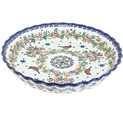 Blue Rose Polish Pottery 100 Vena Pie Plate