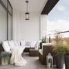 LNC 15" Square Cage Modern Outdoor Pendant Lamp Matte Black: Weather-Resistant, Glass Shade, E26 Socket, 60W - 2 of 4