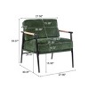 Modern Accent Chair with Wooden Armrests & Metal Frame,Plush Cushions Lounge Chair for Living Room or Office-Baofuwish - 4 of 4