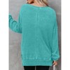 Women's Oversized Sweatshirts Casual Crewneck Long Sleeve Side Slit Waffle Knit Pullover Sweatshirt Tops - 4 of 4