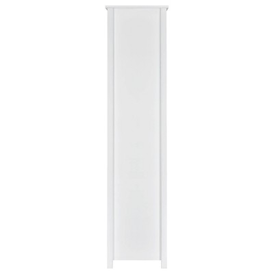 Contemporary White 8-Shelf Bookcase with Sleek Storage Drawer