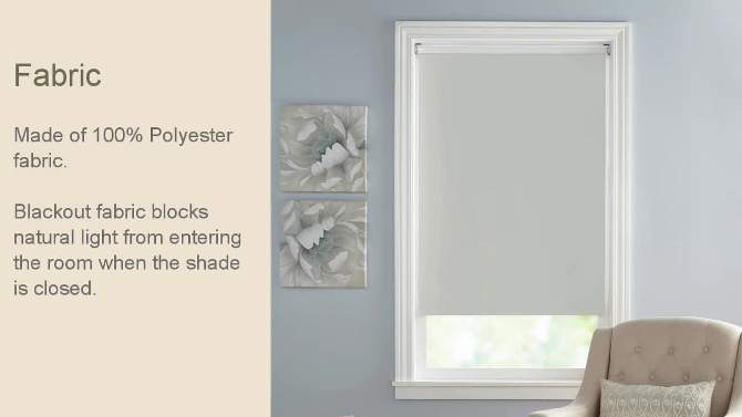 1pc Blackout Roller Window Shade with Slow Release System Gray - Lumi Home Furnishings, 2 of 6, play video