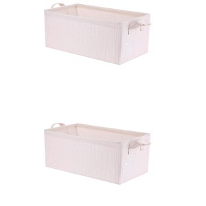 REGALWOVEN Fabric Collapsible Spacious Capacity Versatile Storage Bin with Handle 2 Pcs - 1 of 4