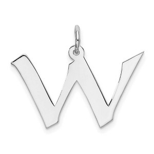 Black Bow Jewelry Sterling Silver Karlie Collection Artisan Block Initial Charm Letter W - 1 of 4