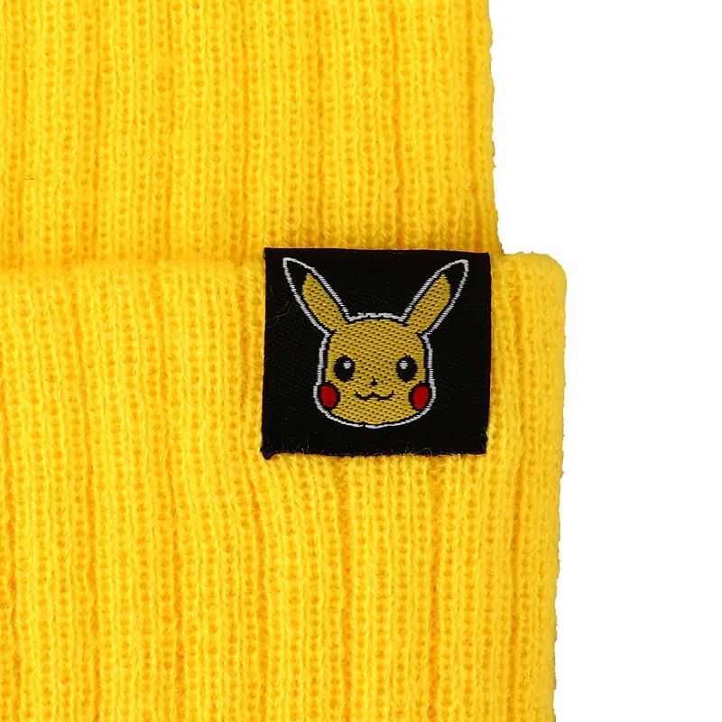 Pokemon Pikachu Inspired Yellow Cuff Beanie, 2 of 4