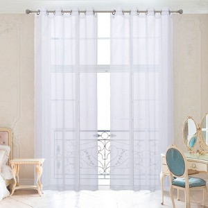 Ruthy's Outlet Panel Pair Window Sheer Curtains Grommet Panels - 1 of 3