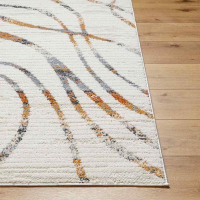 Nakeia Light Beige and Gray Synthetic Rectangular Area Rug 2' x 2'11"