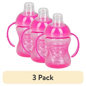 LunaLulinlk (3 pack) No-Spill Pink Soft Spout Sippy Cup, 8 fl oz - 1 of 4