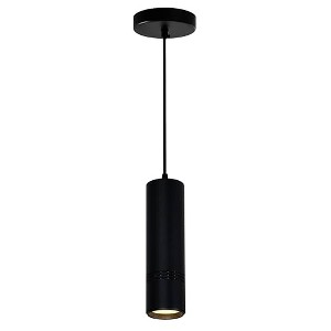 CWI Lighting Stowe LED Down Mini Pendant With Black & Wood Finish - 1 of 4