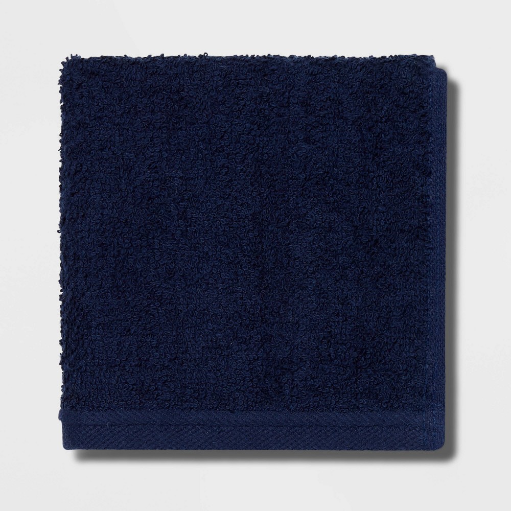 Photos - Towel Everyday Washcloth Navy - Room Essentials™