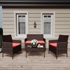 Garvee 4 Pieces Outdoor Patio Furniture Set - Rattan Table & Chairs with Soft Cushions  for Garden, Backyard, Porch - 2 of 4