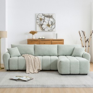 Whisen 110" Modular Sectional Sofa, L Shape with Extra-large Seat, Pull-line Design - 1 of 4