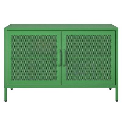 Kelly Green Metal 2 Door Storage Cabinet with Mesh Doors