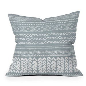 16"x16" Ninola Design Jersey Wool Garlands Square Throw Pillow Teal - Deny Designs - 1 of 4
