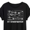 Women's - Star Wars - The Mandalorian N1 Starfighter Oversized Graphic T-Shirt - 2 of 4